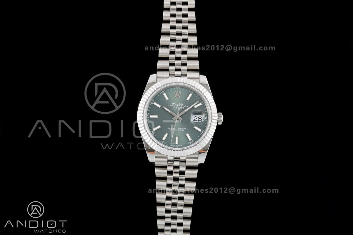 DateJust 41 126334 QF 1:1 Best Edition Green Stick Dial on Jubilee Bracelet JH3235 (Free Sprung)